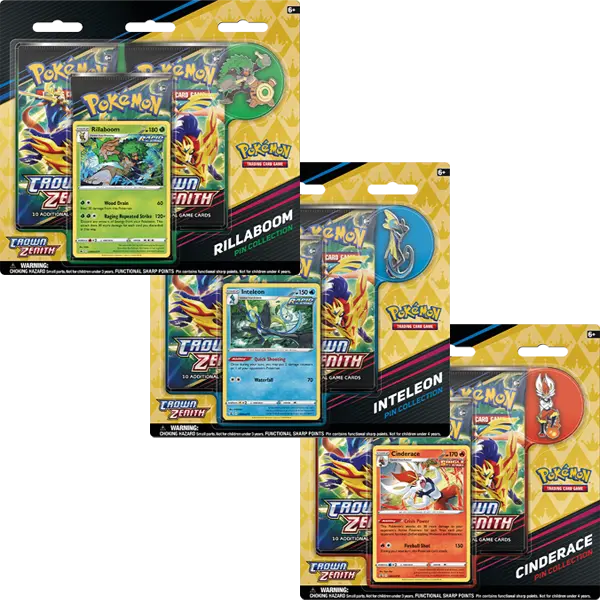 Crown Zenith - Pin Collection Rillaboom - Cinderace - Inteleon (Set of 3) - Level Play