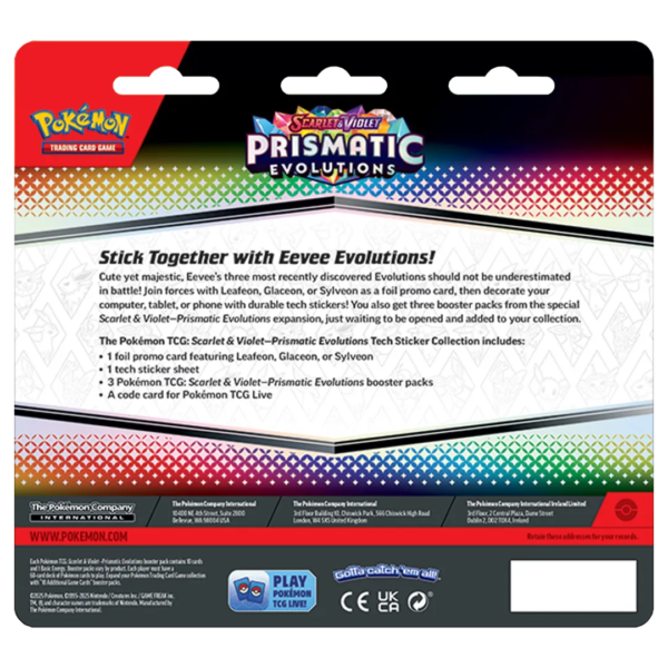 Scarlet & Violet: Prismatic Evolutions - Tech Sticker Collection [Set of 3] - Level Play