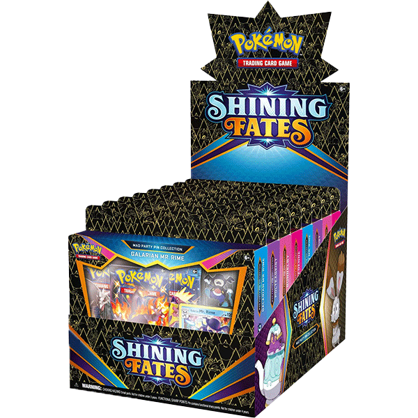 Shining Fates - Mad Party Pin Collection Display (8 Boxes) - Level Play