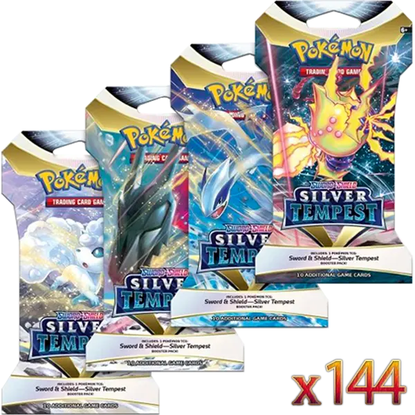 Sword & Shield: Silver Tempest- Sleeved Booster Case (144 Boosters) - Level Play